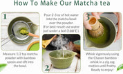 6 Piece Premium Matcha Set (Porcelain Bowl with Spout, Whisk, Scoop, Sifter and Spoon)