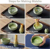 7 Piece Premium Matcha Set (Bowl, Whisk, Whisk Stand, Scoop, Sifter, Tea Cloth, Spoon)