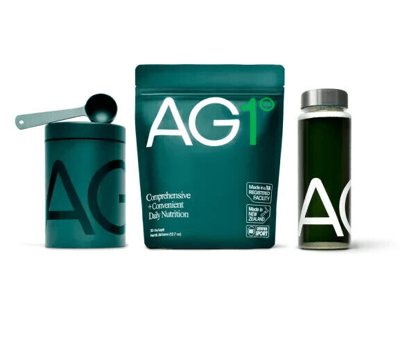 AG1 Athletic Greens 360g Pouch & Accessories (Bottle & Cannister) - Comprehensive Daily Nutrition - Serendipity Australia